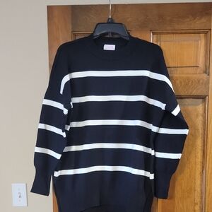 Pink Lily Black Ribbed Sweater NEW!